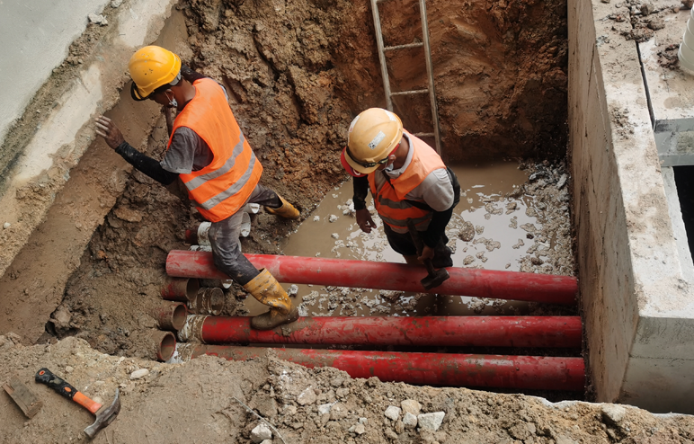 underground electrical conduit installation