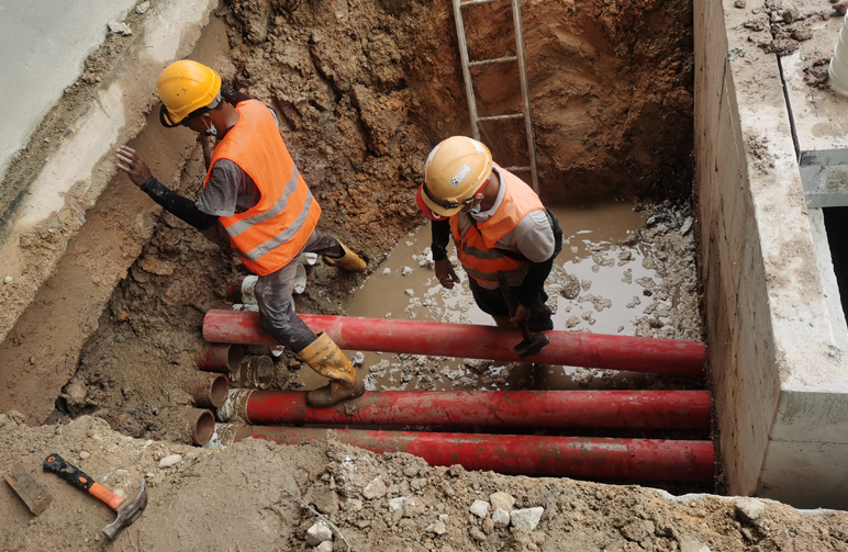 underground electrical conduit installation