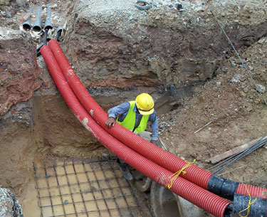 underground electrical conduit installation