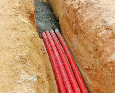 underground electrical conduit installation