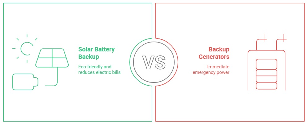 solar batteries vs. generators: choosing the best backup power solution​