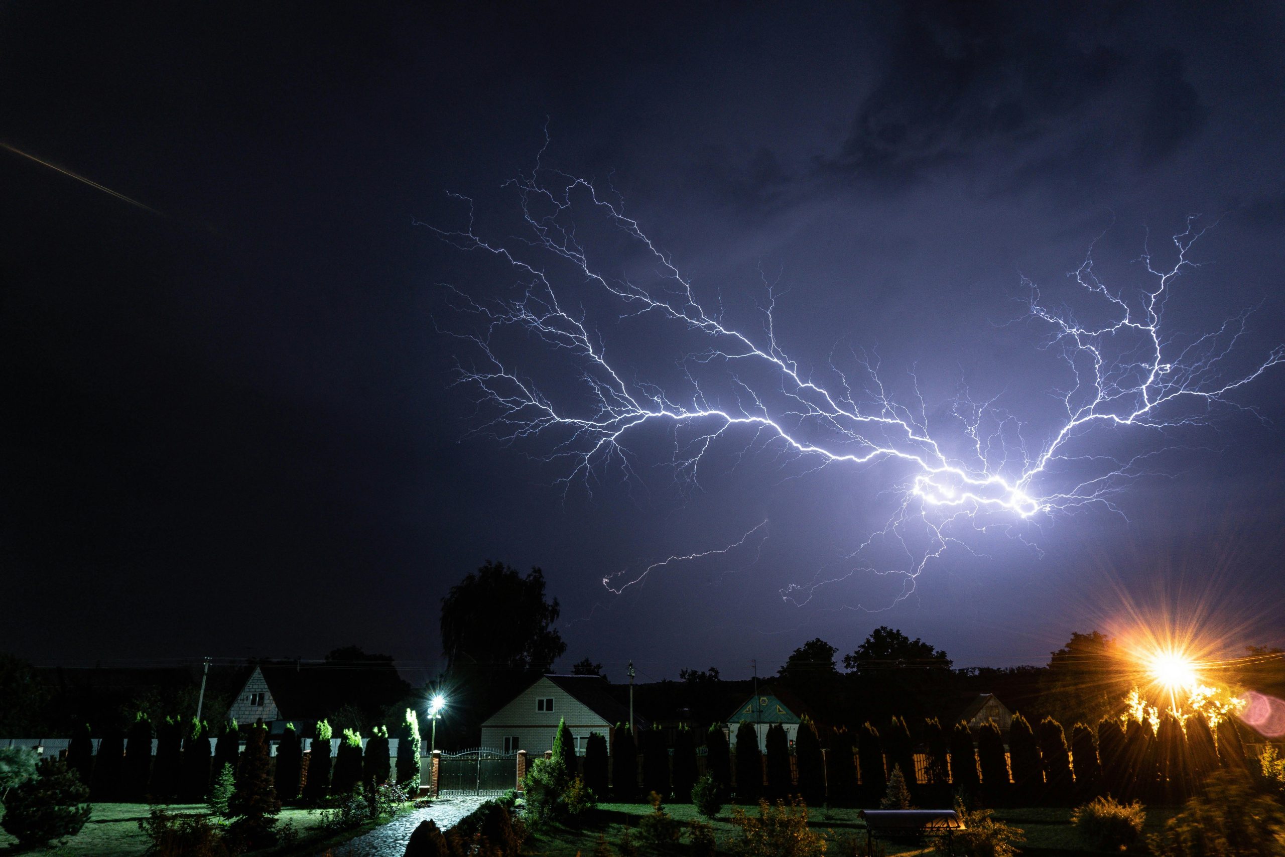 Lightning in Orange country home